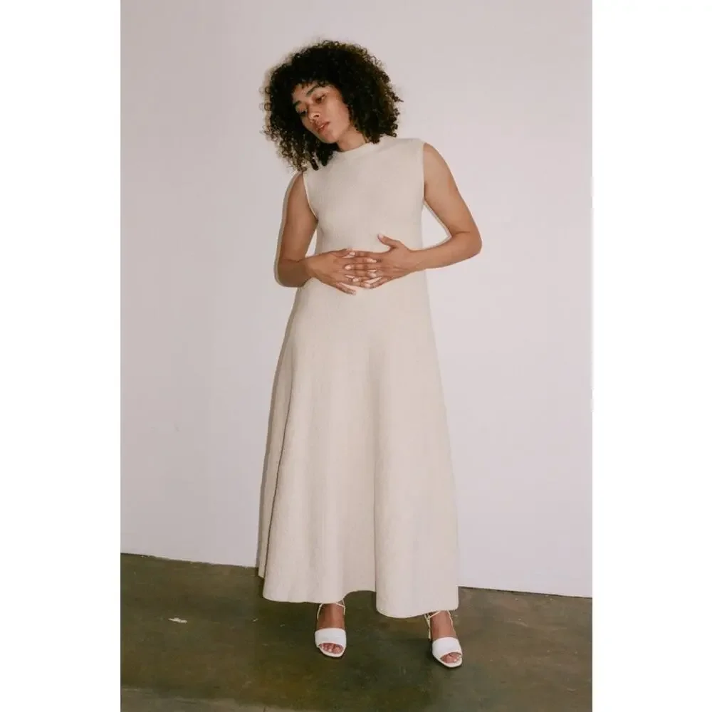 Lauren Manoogian Cotton Bouclé Shell Dress Size 1 Small Pumice Taupe NWT $530 - Picture 16 of 16